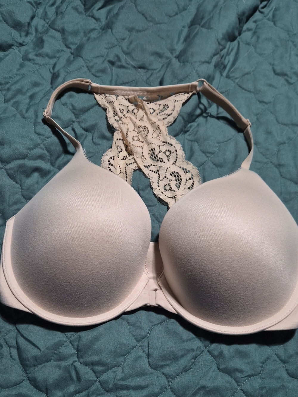 Lace-Back T-Shirt Bra in Light Beige - Women Intimates 34DD